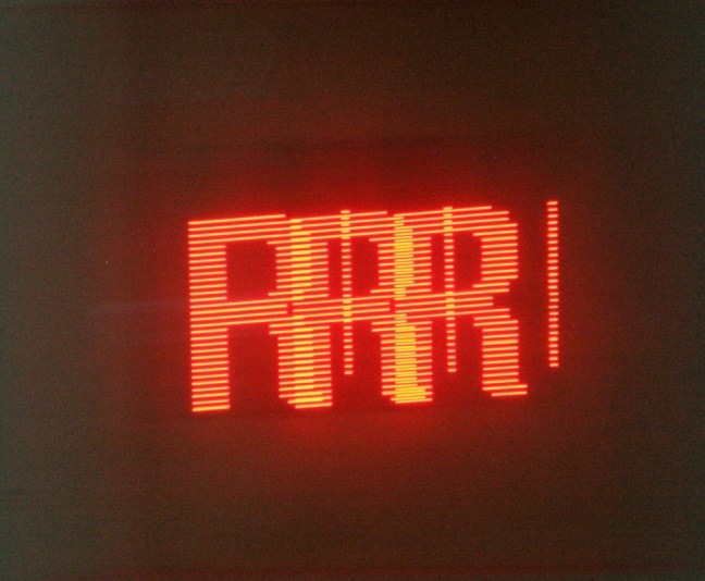 audience can discover POV (persistence of vision) message hidden in blinking red light, with their own interaction.